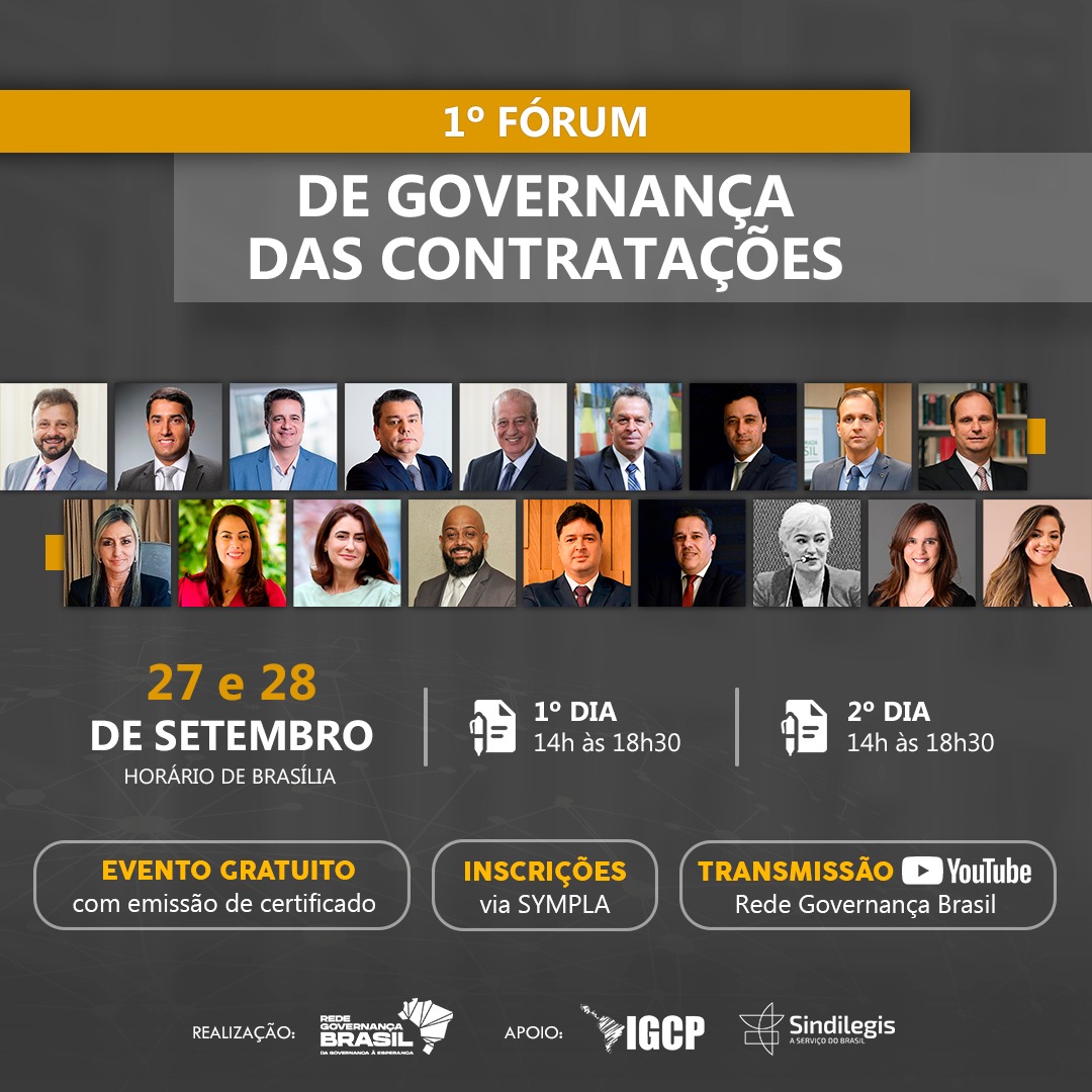 Rede Governança Brasil (RGB) realiza 1° Fórum de Governança das Contratações